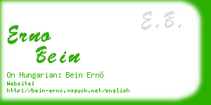erno bein business card